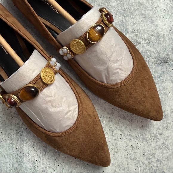 Veronica Beard Selene Charms Pointed Toe Flat 9 - Picture 3 of 6